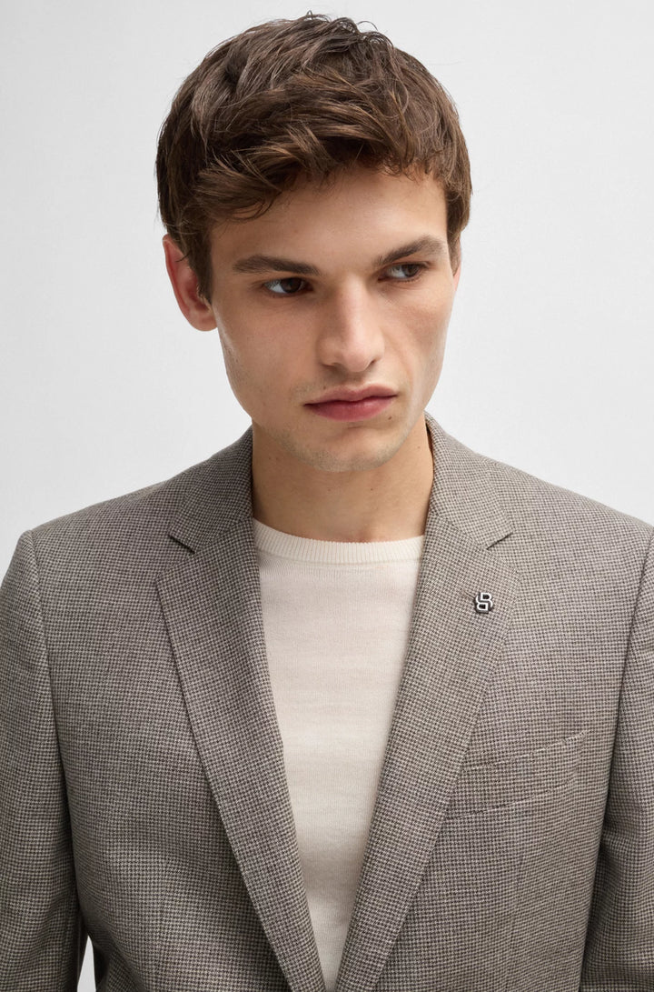 H-Hutson Slim-Fit Jacket in Micro-Patterned Stretch Wool