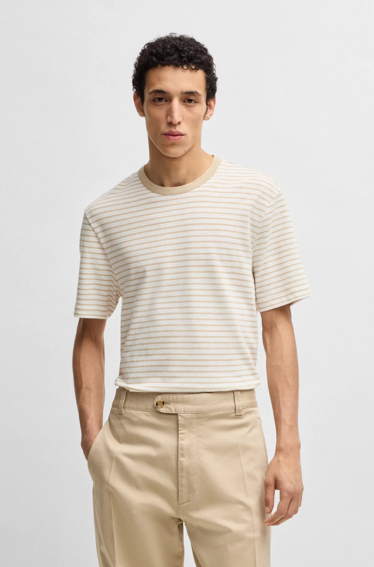 ヒューゴボス＜コットンワイドジャケット＞●M2214y HUGO BOSS ヒューゴボス メンズ中綿レザーブルゾン 50518724